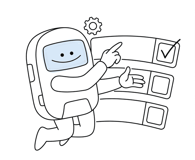 Astronaut selecting a package on a dashboard
