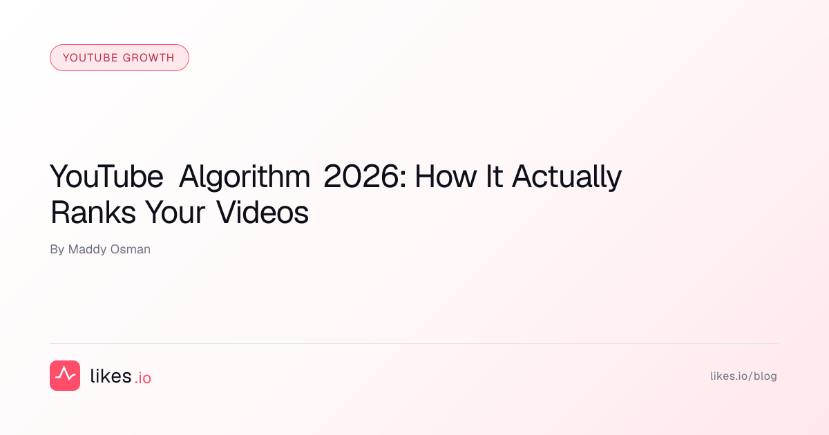 YouTube Algorithm 2026: How It Actually Ranks Your Videos | Likes.io